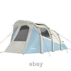 Tente de camping gonflable Outsunny avec pompe à air, pour 2 à 3 personnes, bleue