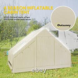Tente de camping gonflable Outsunny avec pompe, tente de glamping pour 2 à 4 personnes