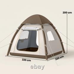 Tente de camping gonflable avec double toit, tente à air 3 personnes imperméable 3000 mm