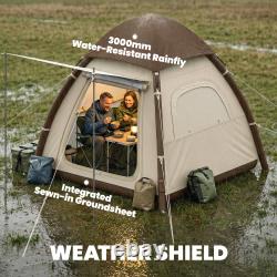 Tente de camping gonflable avec double toit, tente à air 3 personnes imperméable 3000 mm