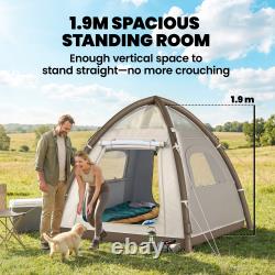Tente de camping gonflable avec double-toit, tente à air 3 personnes imperméable 3000 mm reconditionnée