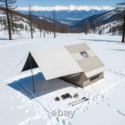 Tente de camping gonflable avec pompe et auvent, 4 à 6 personnes, tente pneumatique imperméable à gonfler