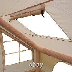 Tente de camping gonflable avec pompe et auvent, 4 à 6 personnes, tente pneumatique imperméable à gonfler