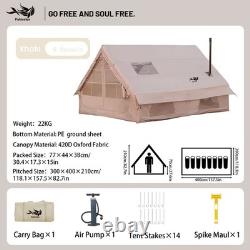 Tente de camping gonflable avec pompe et sac de rangement, 4 à 8 personnes, imperméable, glamping A