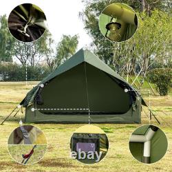 Tente de camping gonflable avec pompe manuelle, montage facile, imperméable et coupe-vent pour l’extérieur