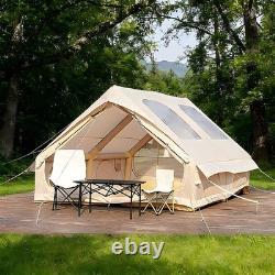 Tente de camping gonflable avec pompe manuelle, tente imperméable d'extérieur à gonfler pour 3 à 8 personnes