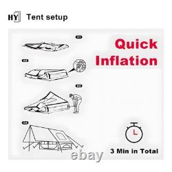 Tente de camping gonflable pop-up pour 4 à 6 personnes, installation instantanée, tente extérieure à gonfler avec air
