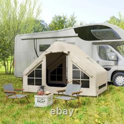 Tente de camping gonflable pour 2 à 4 personnes avec pompe, 2 portes, 6 fenêtres, crochet et sac de transport