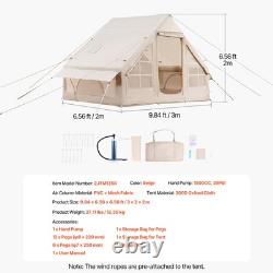 Tente de camping gonflable pour 3 à 5 personnes, tente de glamping avec pompe, facile à monter