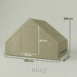 Tente de camping gonflable pour 4 personnes avec pompe et ouverture pour poêle, tente cabine imperméable