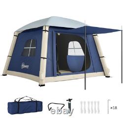 Tente de camping gonflable, tente 2 personnes, bleu foncé