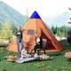 Tente De Camping Grande Famille 6-7 Personnes Outsunny Avec Sac De Transport Orange