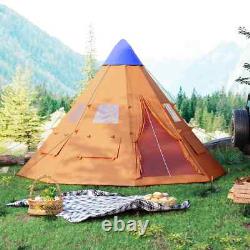 Tente de camping grande famille 6-7 personnes Outsunny avec sac de transport orange