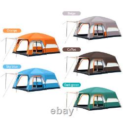 Tente de camping grande famille avec chambres pour 4-12 personnes, imperméable, deux chambres U7U2