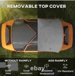 Tente de camping grande pour 5-6 personnes Outsunny avec sac, cadre en fibre de verre et acier, orange