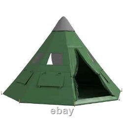 Tente de camping grande pour 6-7 personnes Outsunny avec sac de transport verte