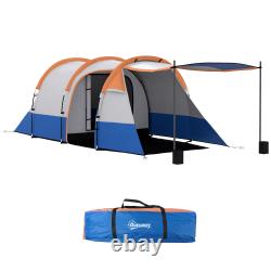 Tente de camping, grande tente tunnel pour 2-3 personnes avec chambre et espace de vie avec sac