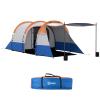 Tente De Camping, Grande Tente Tunnel Pour 2-3 Personnes Avec Chambre Et Espace De Vie Avec Sac