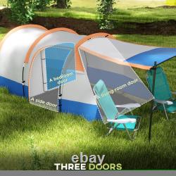 Tente de camping, grande tente tunnel pour 2-3 personnes avec chambre et espace de vie avec sac