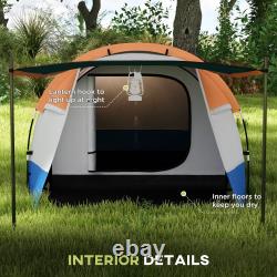Tente de camping, grande tente tunnel pour 2-3 personnes avec chambre et espace de vie avec sac