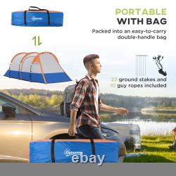 Tente de camping, grande tente tunnel pour 2-3 personnes avec chambre et espace de vie avec sac