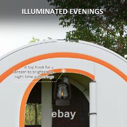 Tente de camping imperméable 3000 mm familiale 5 à 6 personnes crème orange