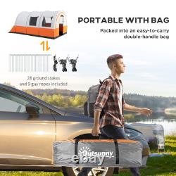 Tente de camping imperméable 3000 mm familiale 5 à 6 personnes crème orange
