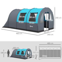 Tente de camping imperméable 3000 mm, grande tente familiale pour 5-6 personnes