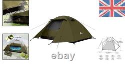 Tente de camping imperméable 4 saisons pour 2 personnes avec deux entrées et design coupe-vent