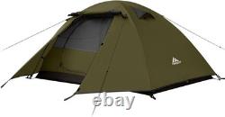 Tente de camping imperméable 4 saisons pour 2 personnes avec deux entrées et design coupe-vent