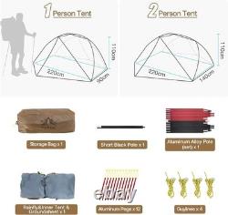 Tente de camping imperméable NightCat pour 2 personnes, randonnée en sac à dos, double couche, verte