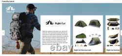 Tente de camping imperméable NightCat pour 2 personnes, randonnée en sac à dos, double couche, verte