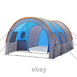 Tente de camping imperméable à colonne en tunnel pour grande famille de 8 à 10 personnes.