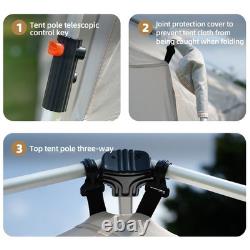 Tente de camping imperméable et anti-soleil pour grande famille avec projecteur PBHF