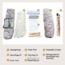 Tente de camping imperméable et anti-soleil pour grande famille avec projecteur PBHF