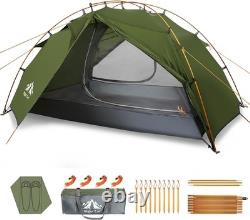 Tente de camping imperméable pour 2 personnes, légère, facile à monter et avec auvent polyvalent