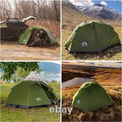 Tente de camping imperméable pour 2 personnes, légère, facile à monter et avec auvent polyvalent