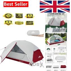 Tente de camping imperméable pour 2 personnes, rouge vin