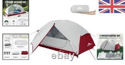 Tente de camping imperméable pour 2 personnes, rouge vin
