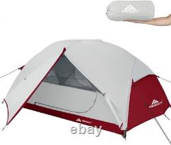 Tente de camping imperméable pour 2 personnes, rouge vin