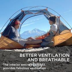 Tente de camping imperméable pour 4 personnes avec ventilation et sac de transport, installation facile