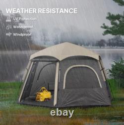 Tente de camping instantanée Outsunny pour 4 personnes, facile à monter, tente en dôme, gris foncé