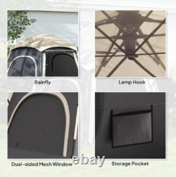 Tente de camping instantanée Outsunny pour 4 personnes, facile à monter, tente en dôme, gris foncé