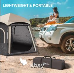 Tente de camping instantanée Outsunny pour 4 personnes, facile à monter, tente en dôme, gris foncé