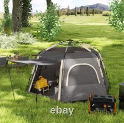 Tente de camping instantanée Outsunny pour 4 personnes, facile à monter, tente en dôme, gris foncé