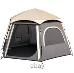 Tente de camping instantanée Outsunny pour 4 personnes, facile à monter, tente en dôme, gris foncé
