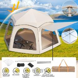 Tente de camping instantanée avec protection UV pour 4 personnes, ensemble d'accessoires de 6 pièces