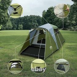 Tente de camping instantanée entièrement automatique avec vestibule pour famille, randonnée en plein air