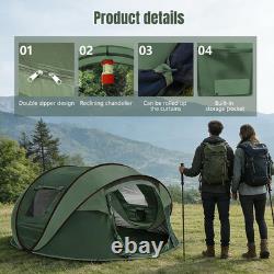 Tente de camping instantanée pop-up, tente 4-5 personnes, tente automatique à monter en 3 secondes