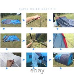 Tente de camping instantanée pour 8-10 personnes, tente familiale extérieure à double couche avec auvent contre la pluie